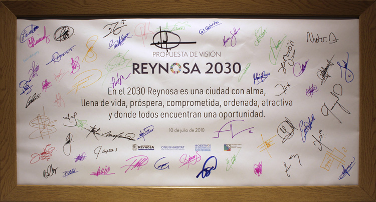 En el 2030 Reynosa es una ciudad con alma, llena de vida, próspera, comprometida, ordenada, atractiva y donde todos encuentran una oportunidad.